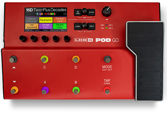 POD Go amp and effects processor in limited edition red
