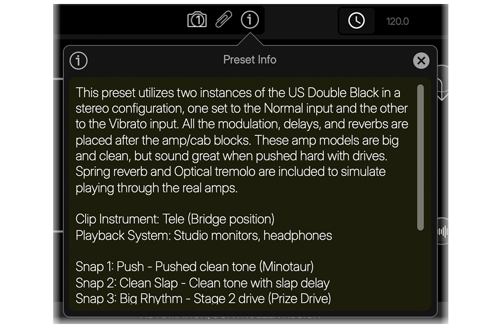 Preset Clips & Preset Info
