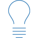 Outline graphic of a light bulb