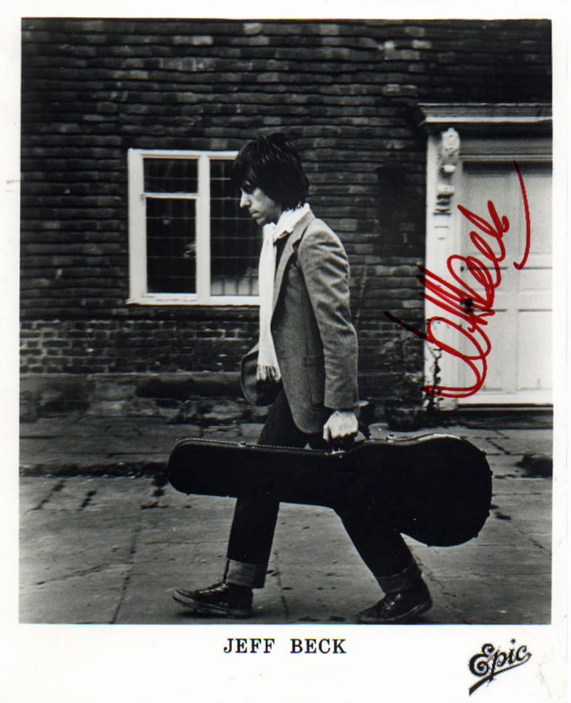 Autographed promo photo for guitarist Jeff Beck's There and Back album.