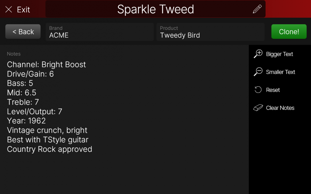 Warning message about using a load box when cloning an amp's speaker output to prevent damage. Instructions for connections included.
