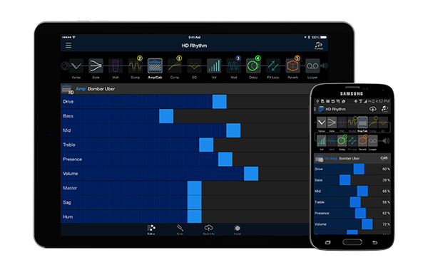 Line 6 Firehawk Amp and Effects Remote app editor for iOS and Android