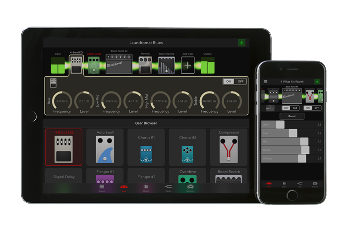 Line 6 Mobile POD 2.0 guitar and effects modeling app for iOS image of the tone editor