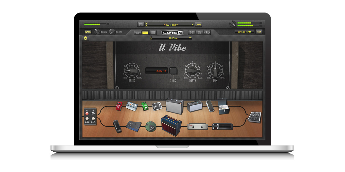 Line 6 POD Farm 2 plugin for almost any DAW for recording guitar into a computer image