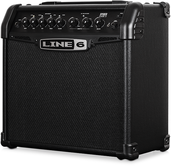 Line 6 Spider Classic 15 watt guitar amp with guitar and effects modeling for practicing and jamming